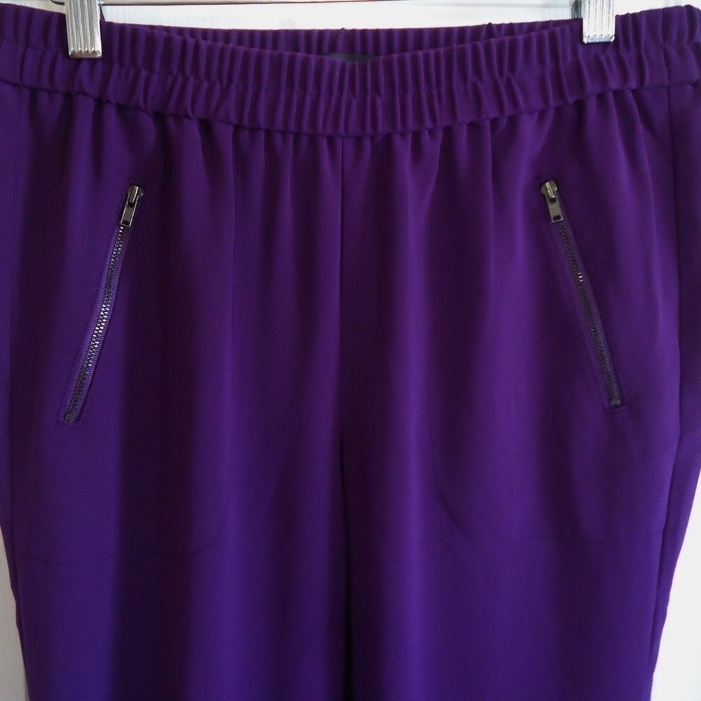 NWOT J. CREW SZ 4 GRAPE PURPLE JOGGERS HAREM PANTS - Picture 5 of 8
